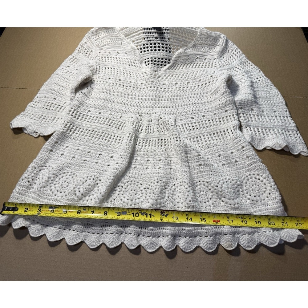 Vintage Y2K ‎ Crochet beach Cover Up Dress  Beach Boho Festival Size Large - Picture 2 of 10
